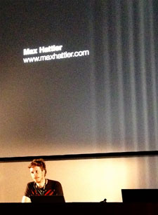 Max speaking at FMX, Stuttgart, Germany, May 2012. Photo © Joakim Pedersen